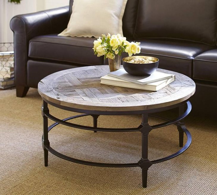 Parquet Round Coffee Table