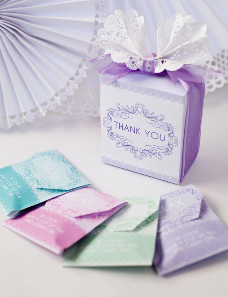 Pastel baby shower tea party favors