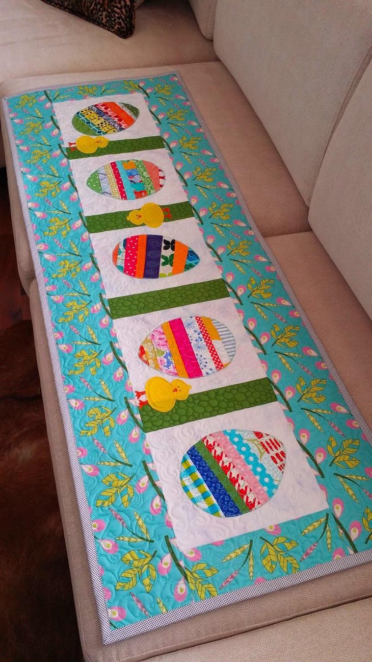 Patchwork Birds and Eggs Easter Table Runner
