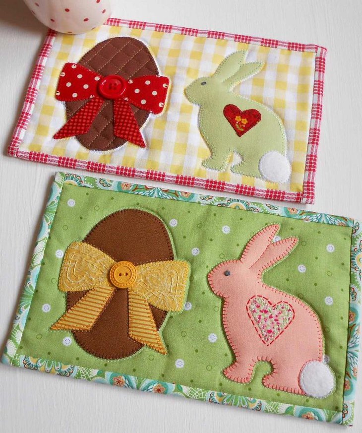 Patchwork Bunny and Eggs Easter Table Runner