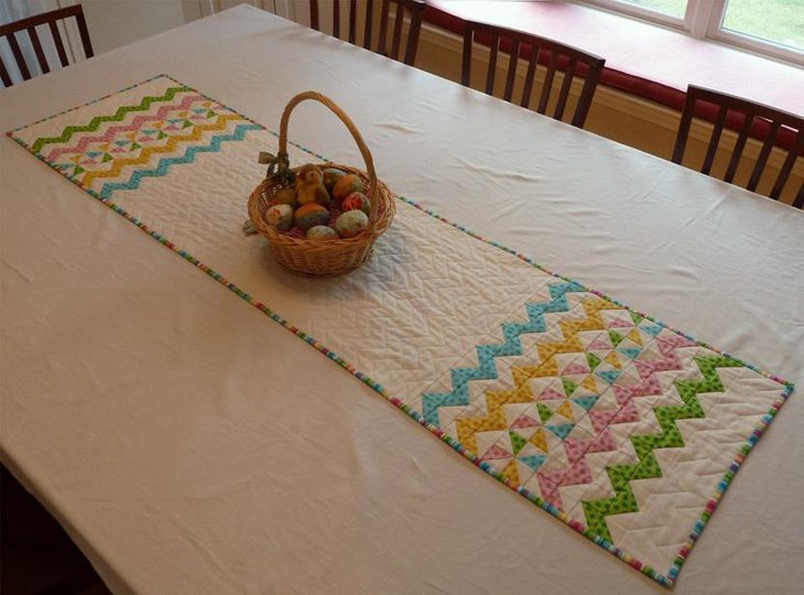 Patchwork Elegant Easter Table Runner