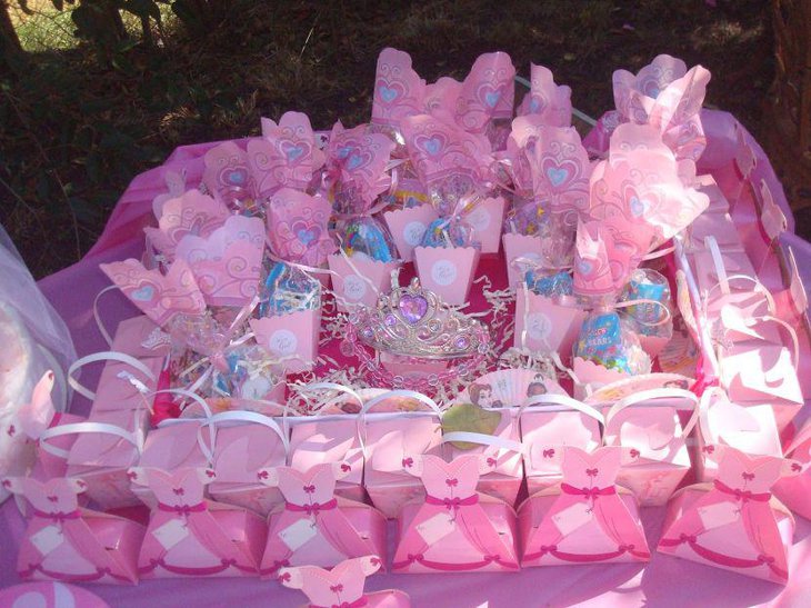 Pink baby shower packets princess theme