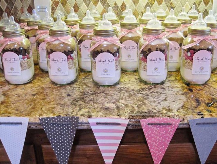 Pink Gray Baby Shower Party Favors