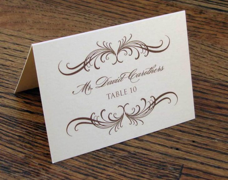 place card with name and table number