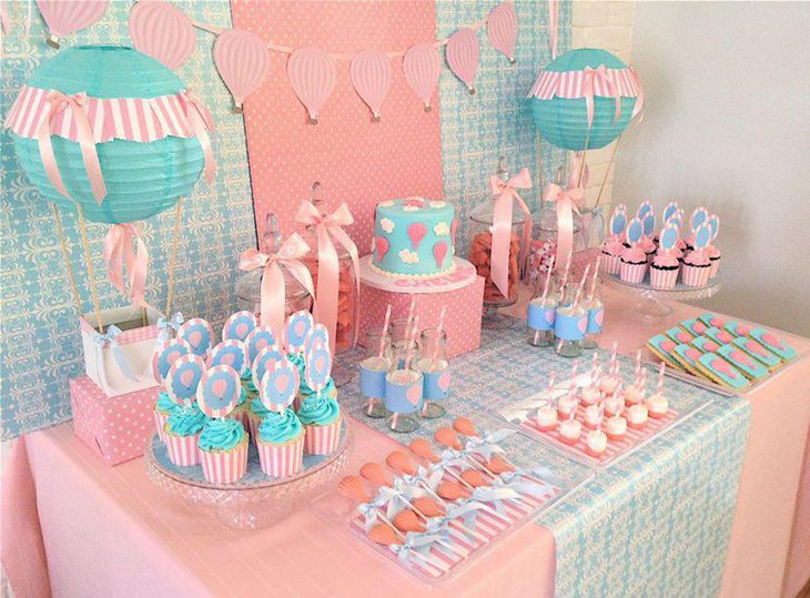 Pretty pastel themed dessert table decor