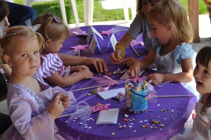 Princess Birthday Party Table Decorated With Magic Wands