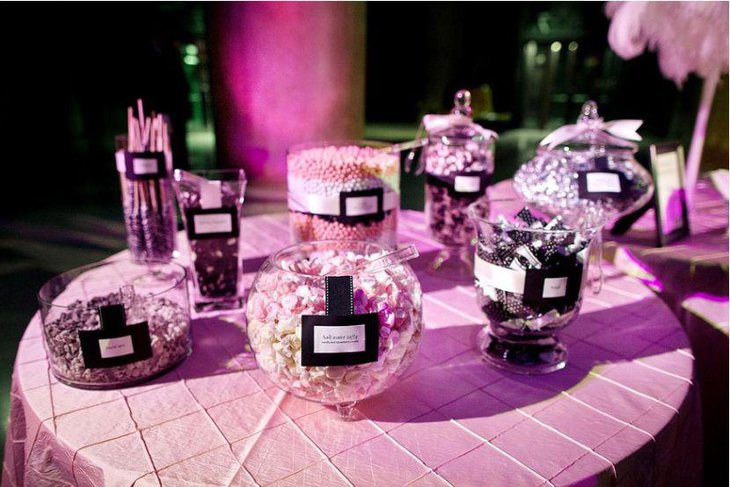 Purple wedding candy bar idea