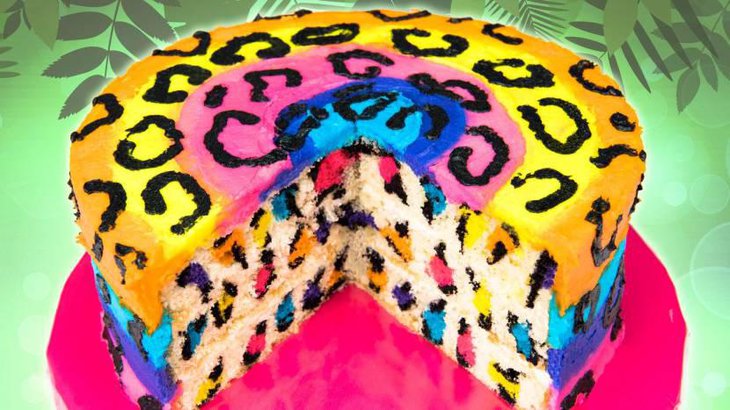 Rainbow Leopard Cake