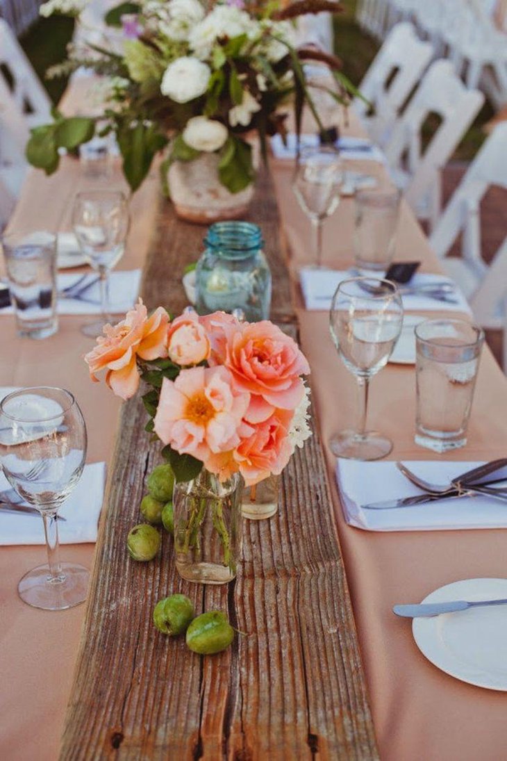 Raw Wooden Table Runner For Wedding
