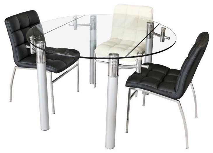 Round extendable glass dining table