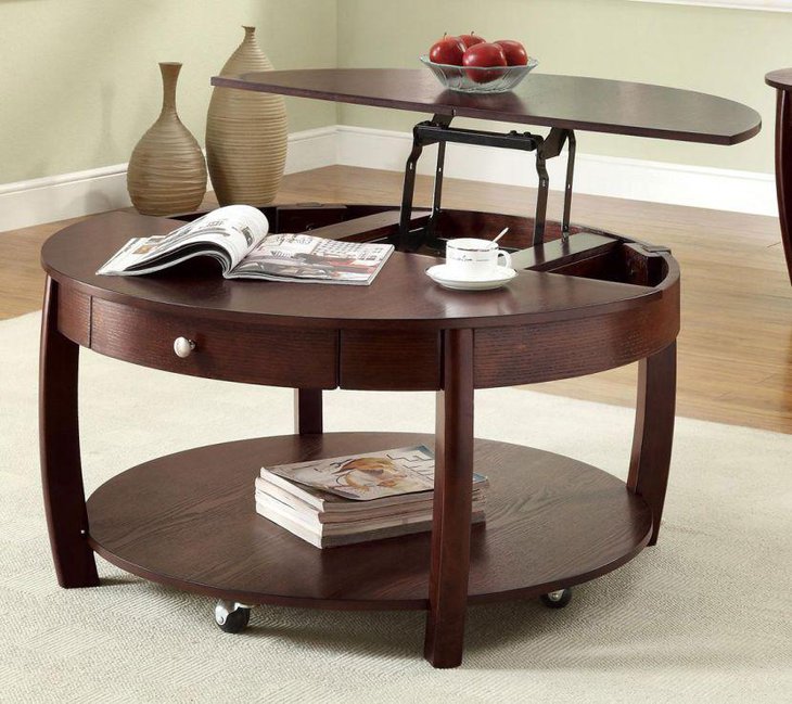 Roundel cherry lift top coffee table