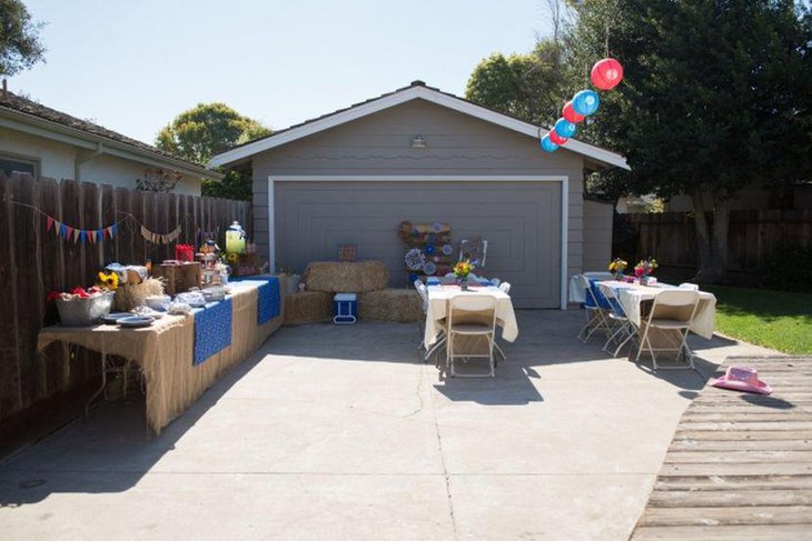 Rustic boy baby shower decor with cowboy theme