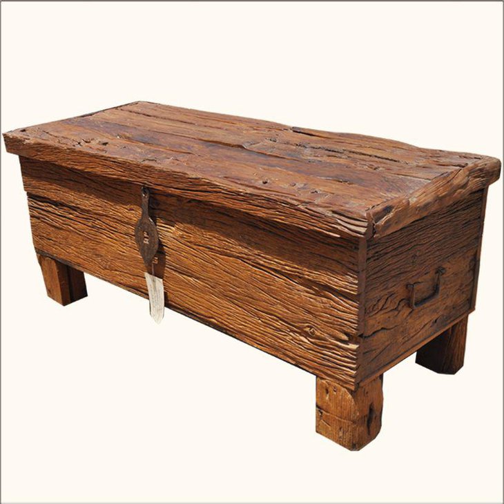 Rustic chest coffee table with storage