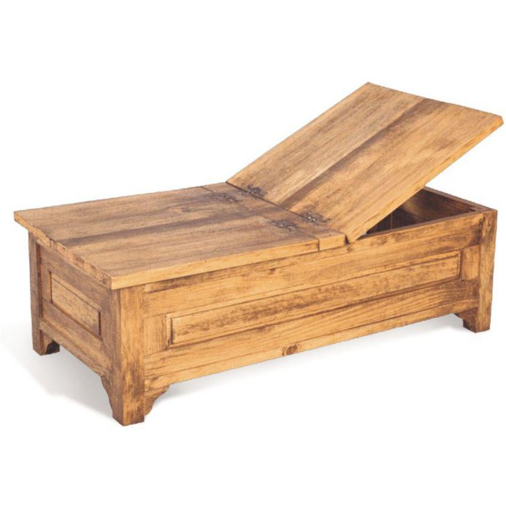 Rustic hardwood coffee table with storage