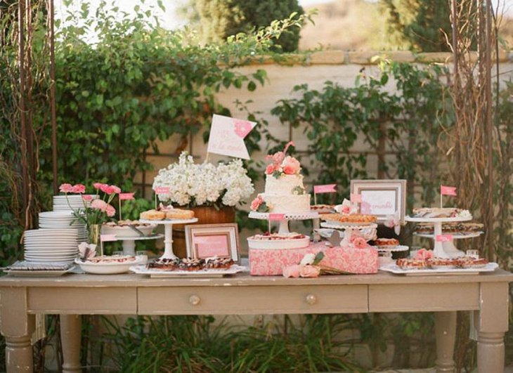 Rustic Outdoor Wedding Dessert Table
