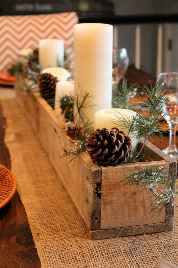 Rustic Pallet Wooden Box Wedding Table Centerpiece