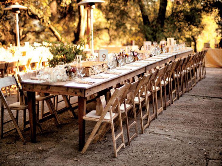 Rustic table decorations for summer garden party