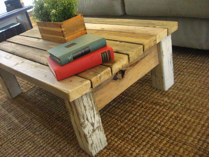 Shabby chic DIY rustic coffee table