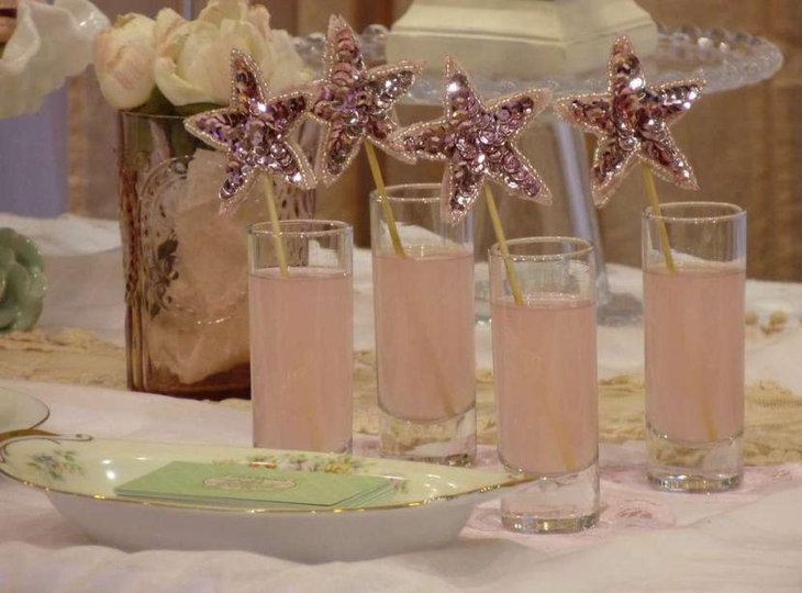 Shabby chic vintage bridal shower desserts table decoration