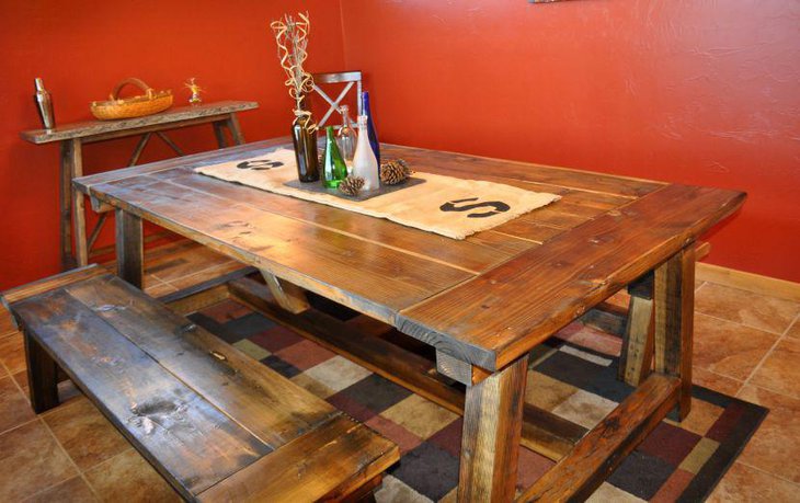 Simple and easy to make farmhouse styled DIY dining table