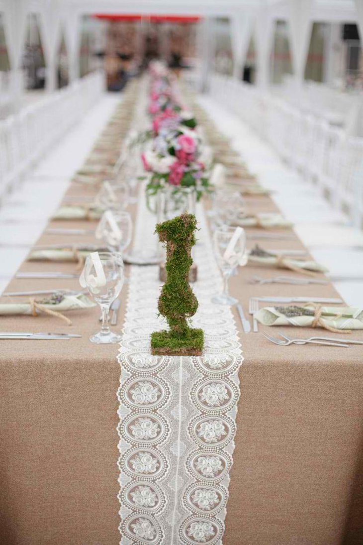 Simple Lace Wedding Table Runner