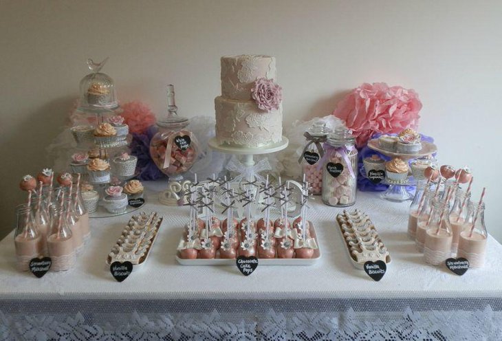 Simple vintage style dessert table