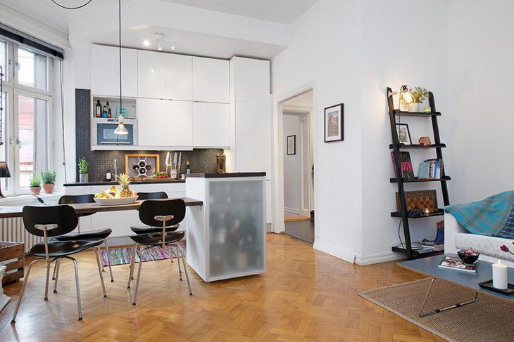 Sleek dining table design for a studio apartment