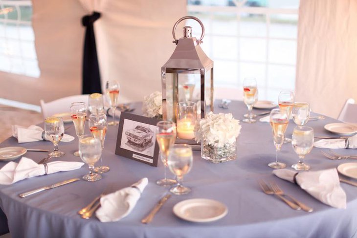 Sleek Lantern Bridal Shower Centerpiece