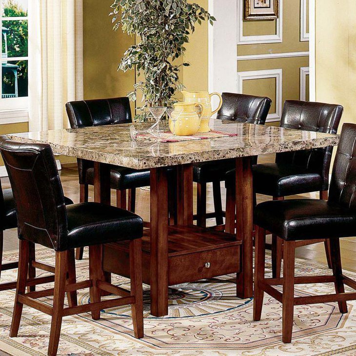 Small square granite dining table top