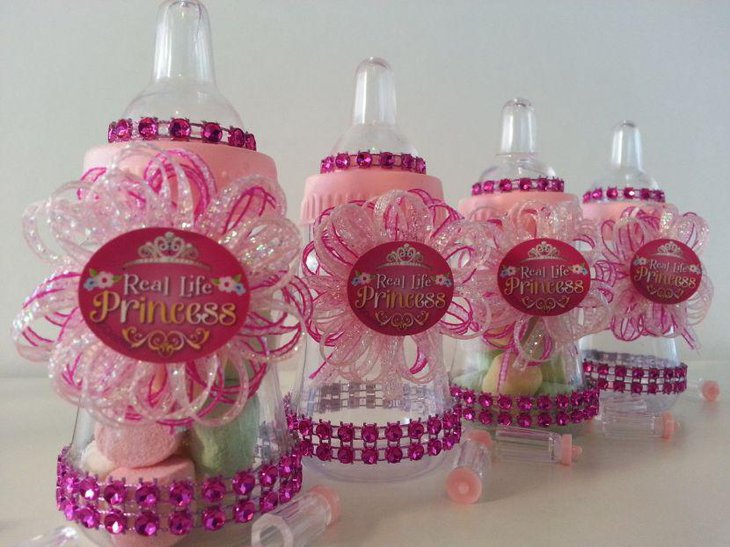 Splendid favor bottles for princess baby shower 2