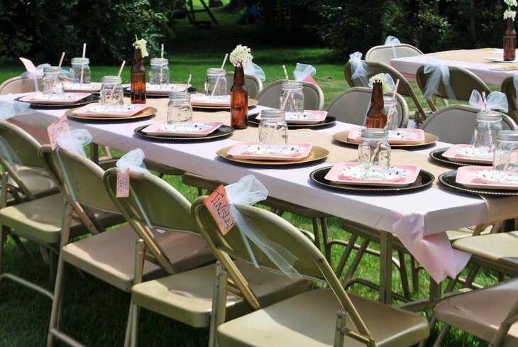 Splendid guest table setup for summer garden party