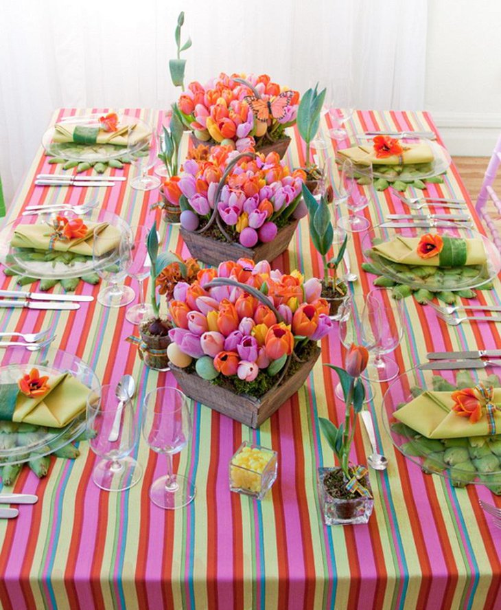 Spring Indoor Flower Garden Table Decorations for Easter