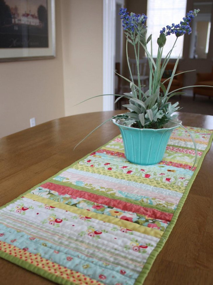 Strips Multi Colored Easter Table Runner