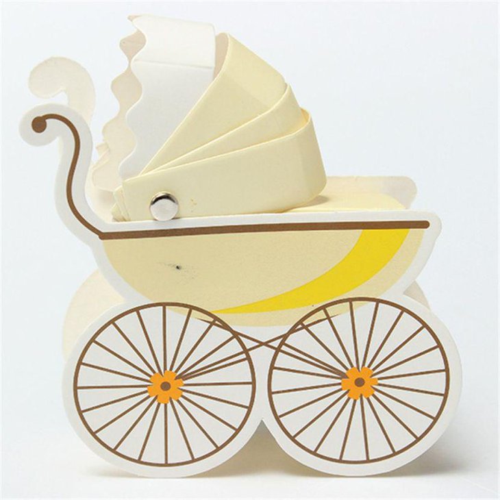 Stroller shaped baby shower candy box favors