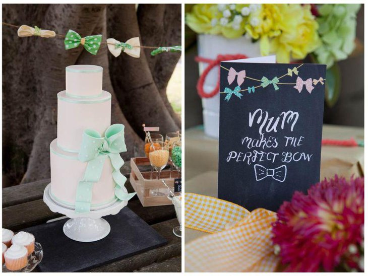 Stunning bow themed dessert table design