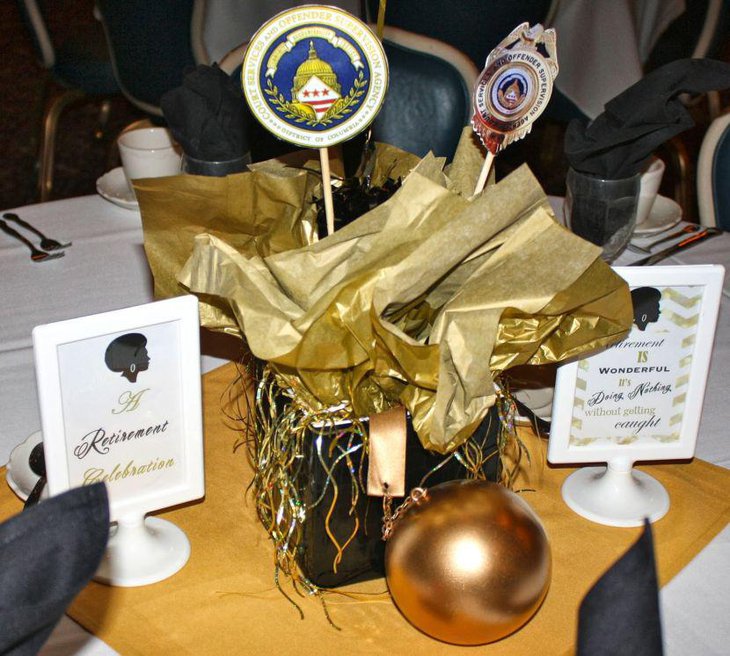 Stunning DIY retirement party table centerpiece