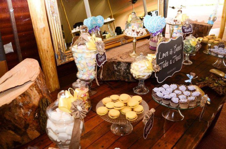 Stunning rustic style dessert table