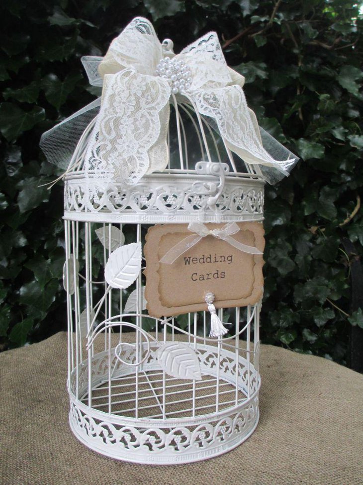 Stunning wedding birdcage cardholder centerpiece 1