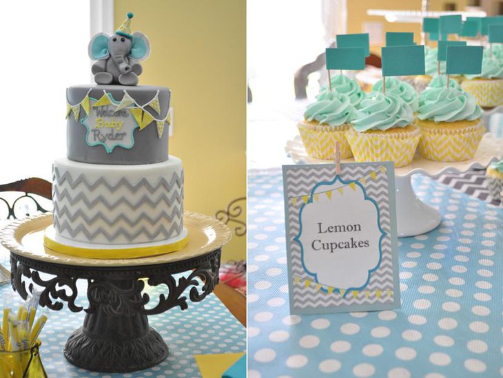 Stylish Polka Dot Table Runner in Blue and White