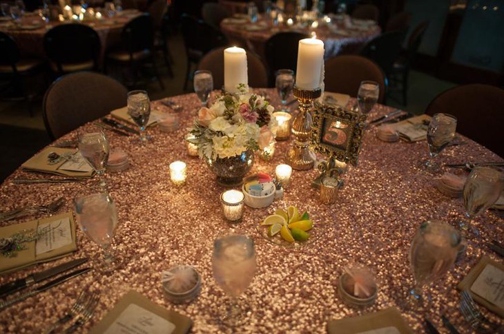 Stylish Sequin Table Linen for Wedding Recepetion