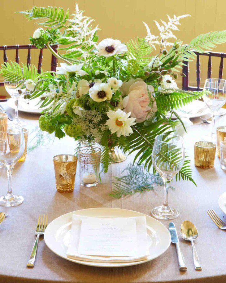 Subtle floral arrangement for table decor