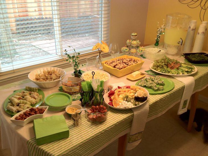 Sumptuous buffet table spread for St Patricks Day