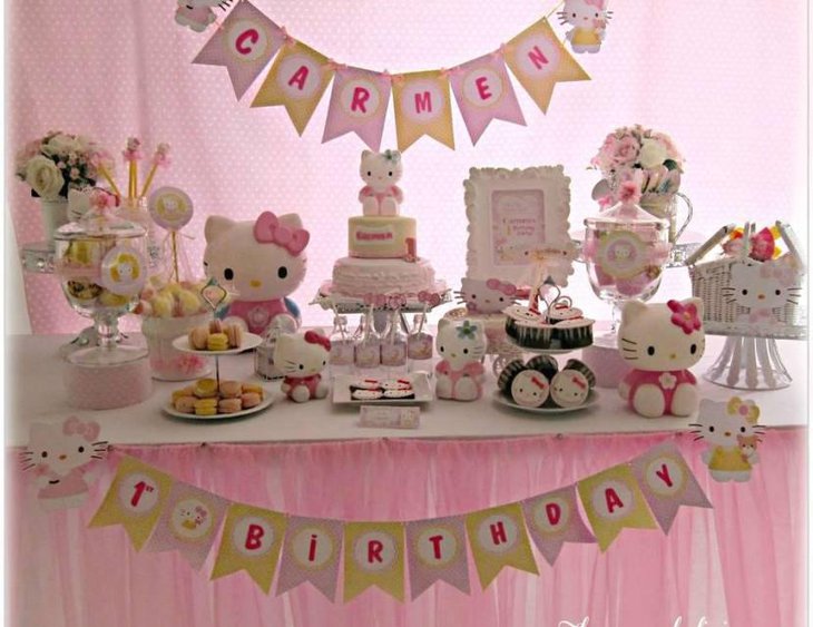 Sweets Table for Hello Kitty Birthday Party