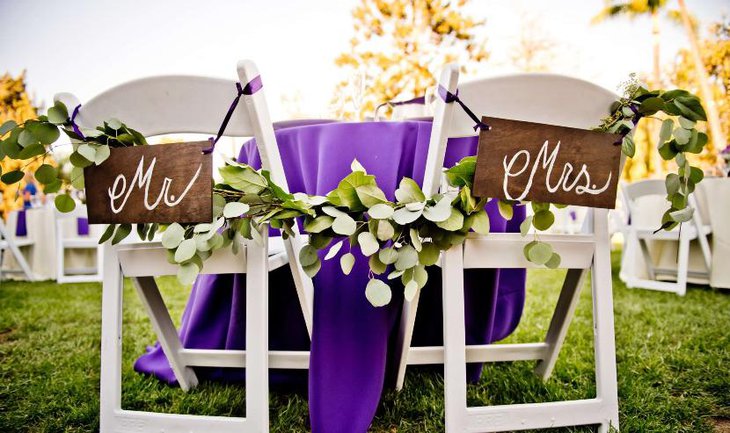 Table Numbers and Easels for the bride and groom