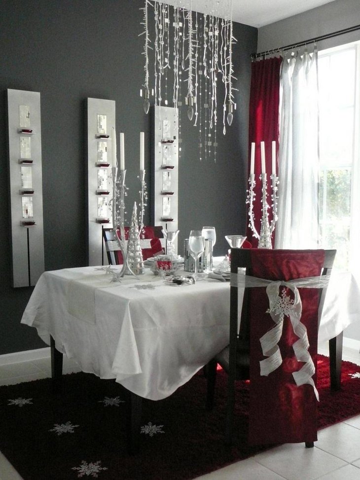 The Black White and Red New Years Eve Royal Table Decoration