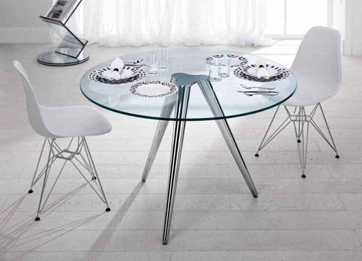 Tonelli round glass dining table