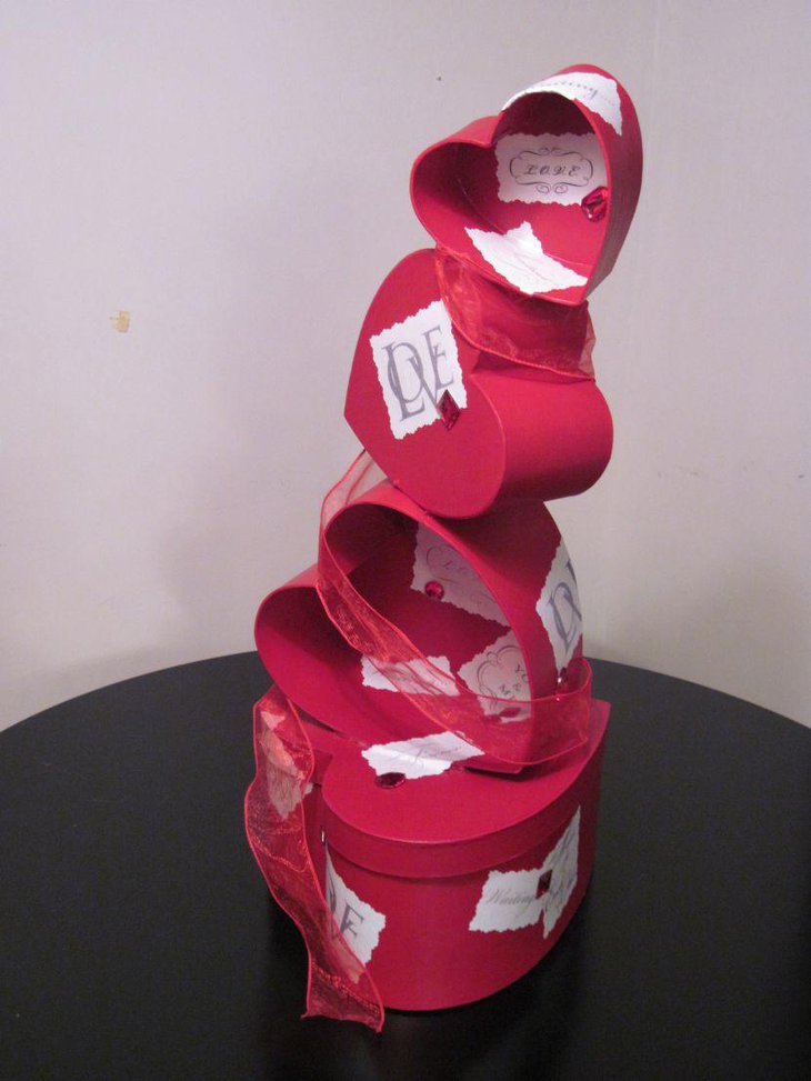 Tower of hearts Valentines centerpiece