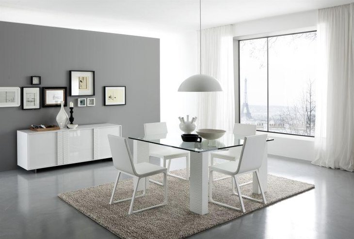 Trendy white dining table decor idea