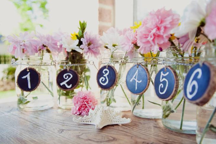 Tropical Wedding Bouquets In Mason Jars