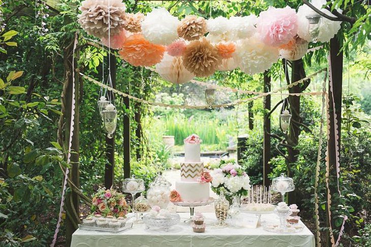 Unique All Nature Wedding Dessert Table